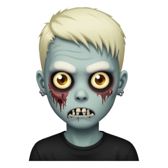 zombie boy with piercings emo hair and black shirt sticker