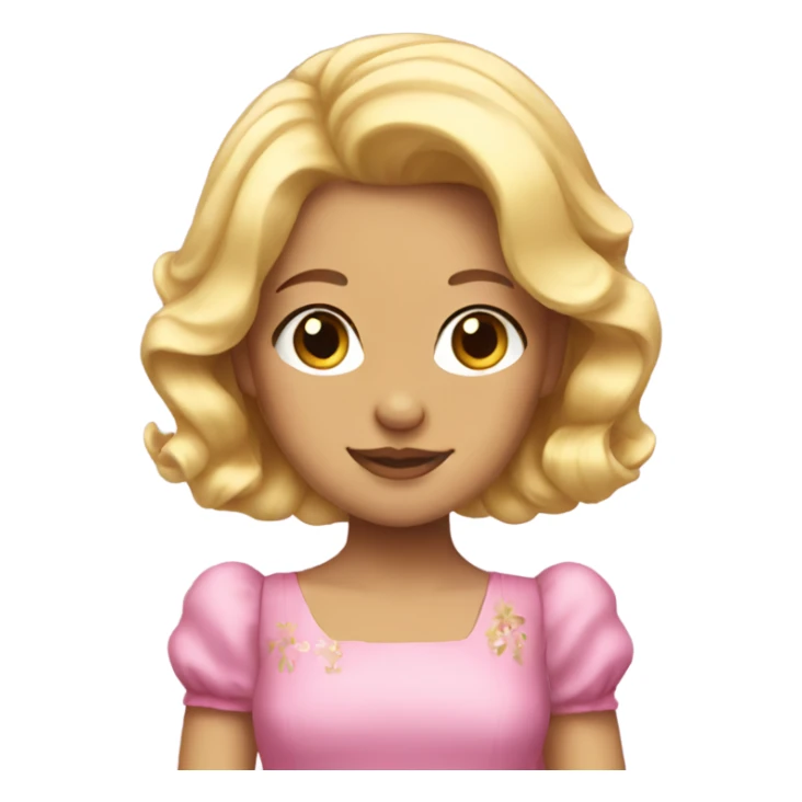 Blonde princess with pink hair bows sticker