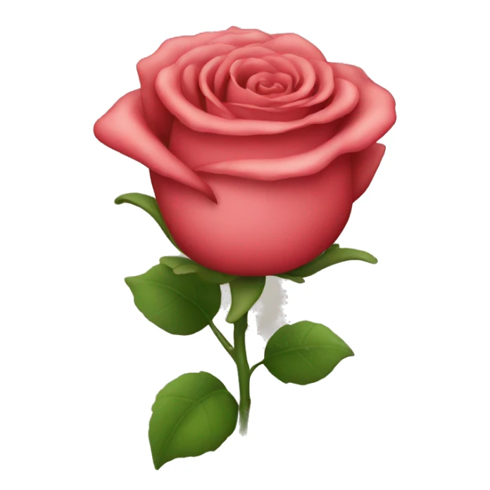 Normal emoji holding a rose with its mouth sticker