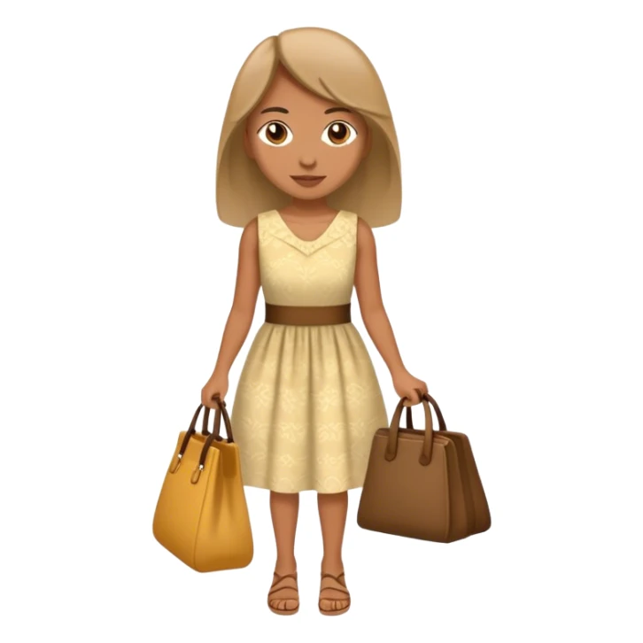 Me wearing a dress and a bag sticker