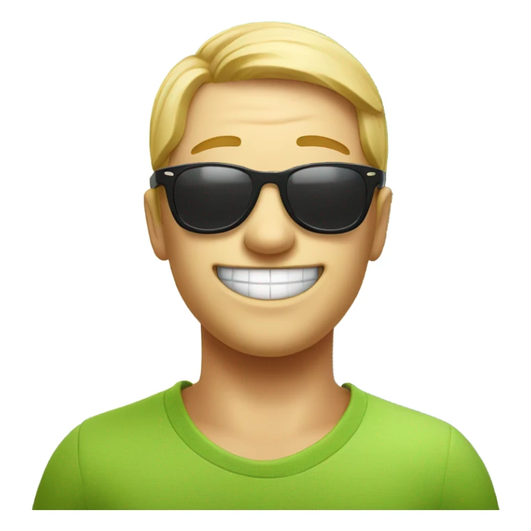 A smiley face with sunglasses saying thanks champ sticker