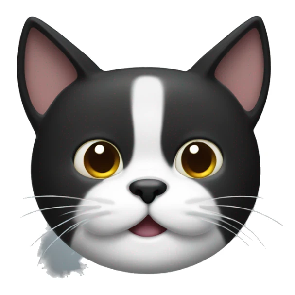 generate a black cat with a white mustache and extra thumbs sticker