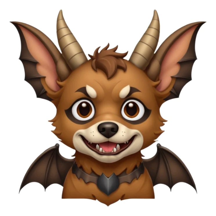 dog with horns and bat wings sticker
