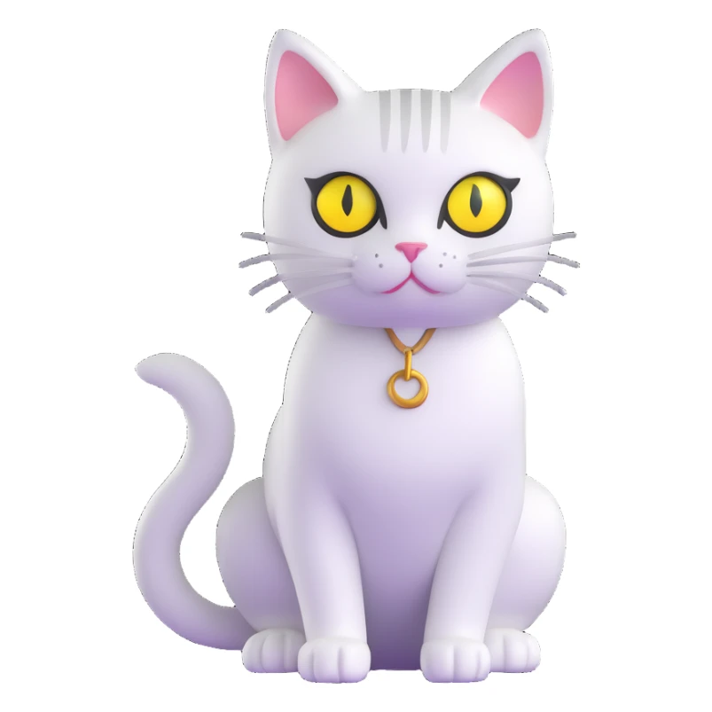 Pure white cat with yellow eyes sticker