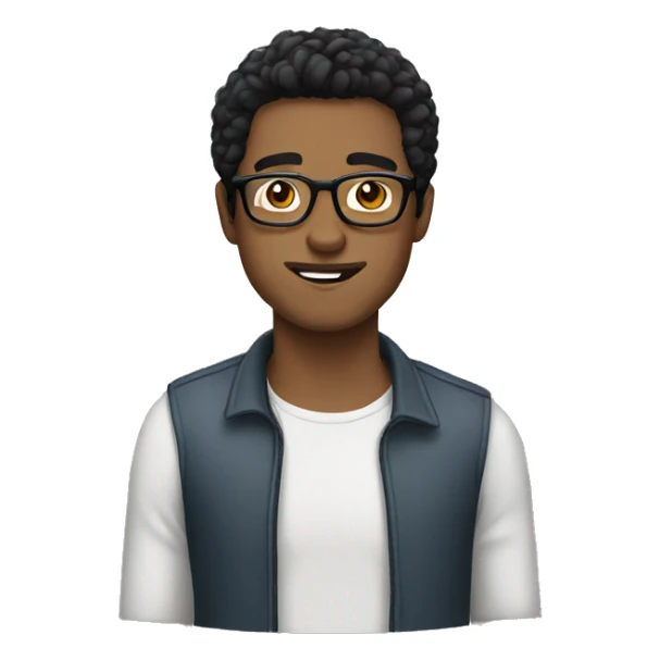 Guy with black hair and glasses  sticker