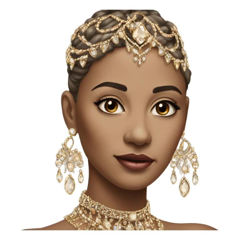 realistic portrait with jewelry sticker