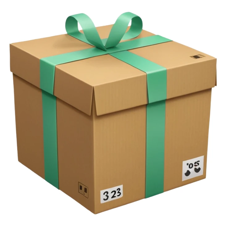 emoji of delivery box light green color sticker