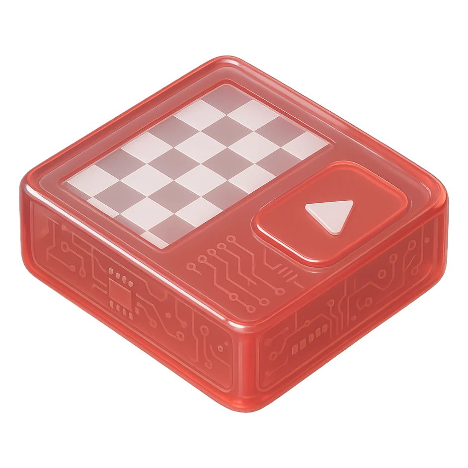 chess board of youtube play button, red YouTube play button, glossy circuit style sticker