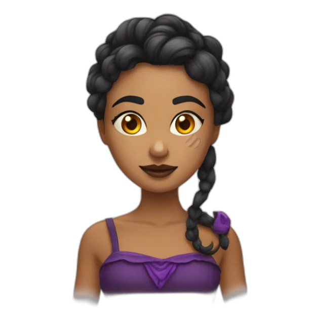 Chica guapa morena vestida de bruja de Halloween sticker