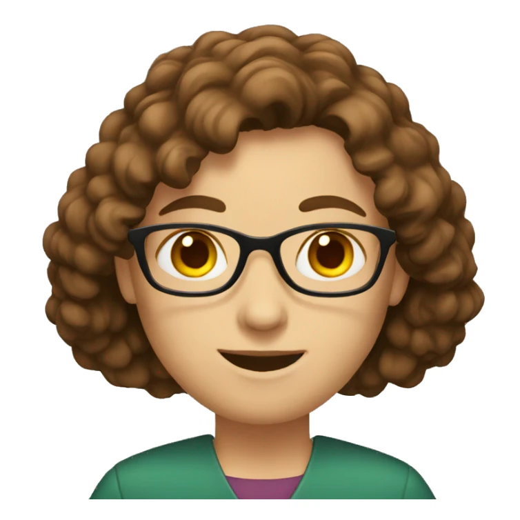 Teacher with brown hair sticker