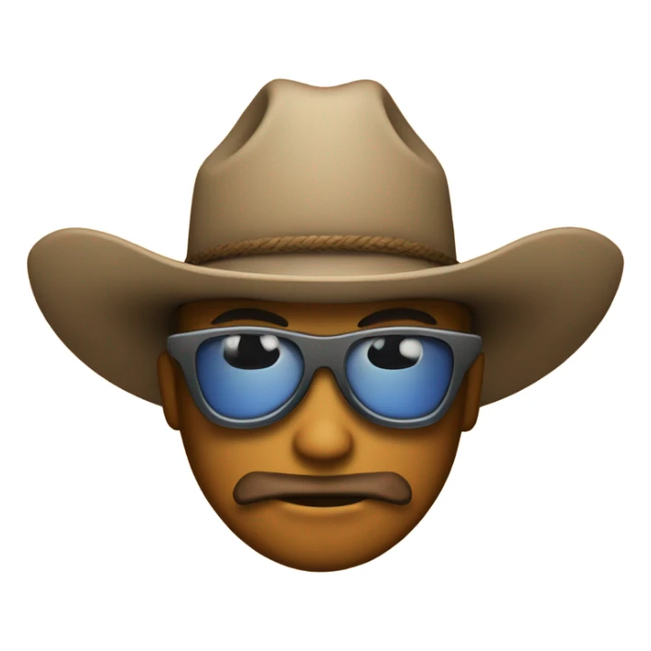 Mix two emoji : cowbow face and access forbidden emojis sticker