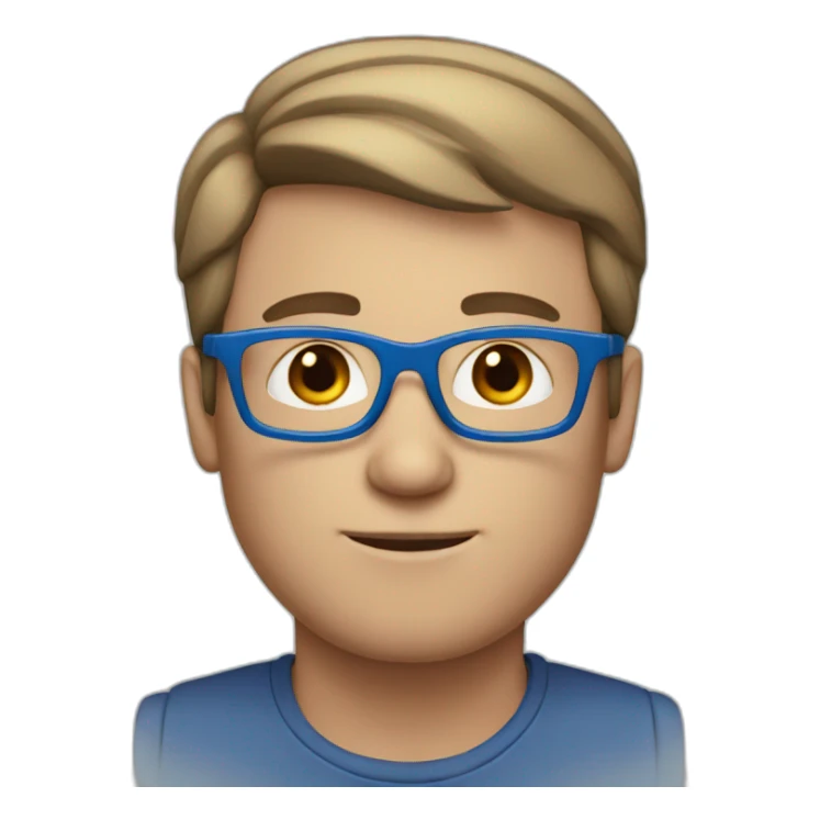 white men with blue glasses and short brown hair sticker