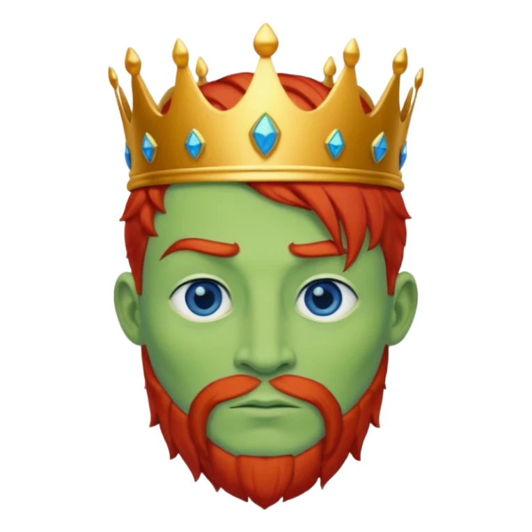 Green king red hair blue eyes sticker