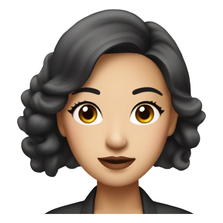 a professional asian woman in makeup industry, with a bit of makeup, looking confident sticker