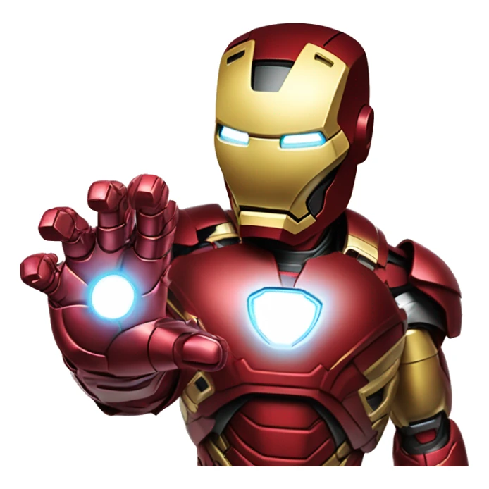 Iron man dans son armure montrant sa main avec le rayon laser  sticker
