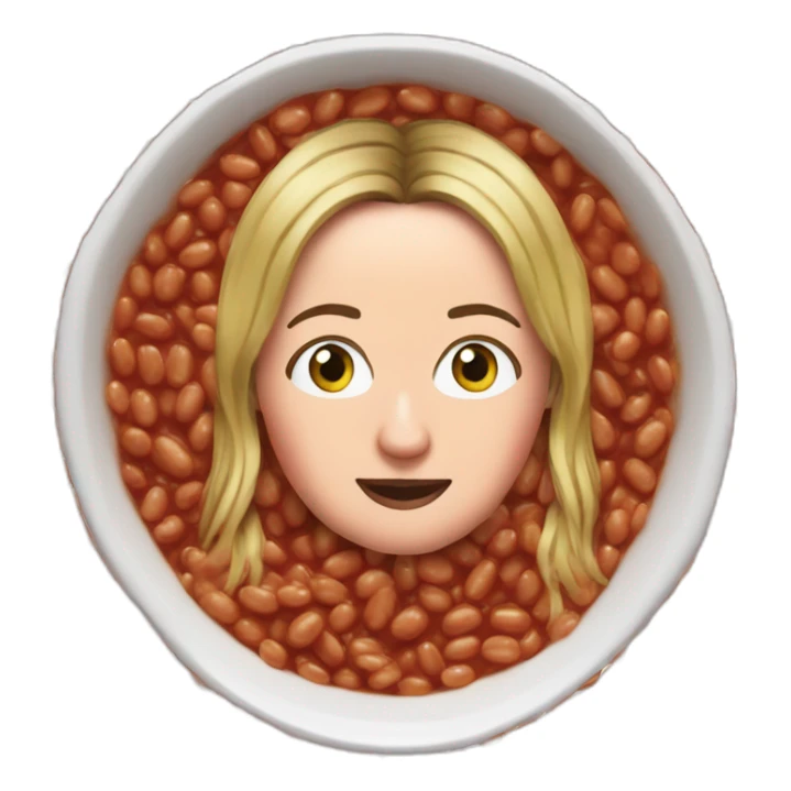 Victoria Coren-Mitchell in a bath of baked beans sticker
