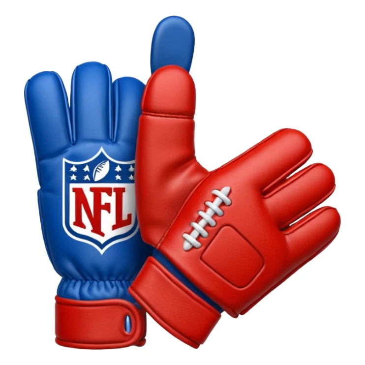  #1 glove nfl thumbs up   in blue (#00A3E0) and red (#F9423A)  sticker
