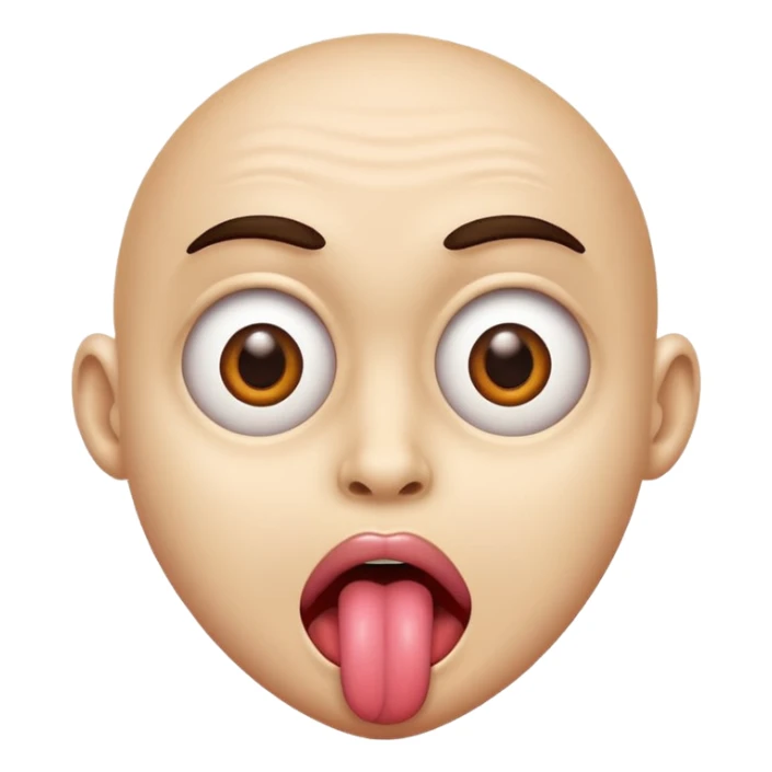 tongue out with crazy eyes sticker