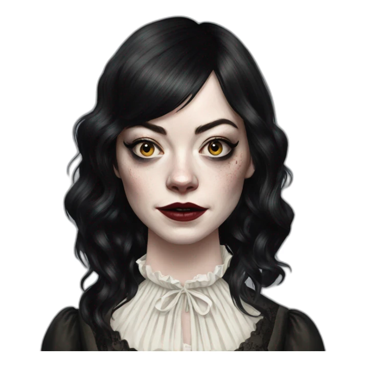 Emma Stone Victorian Poor Things black hair zombie sticker