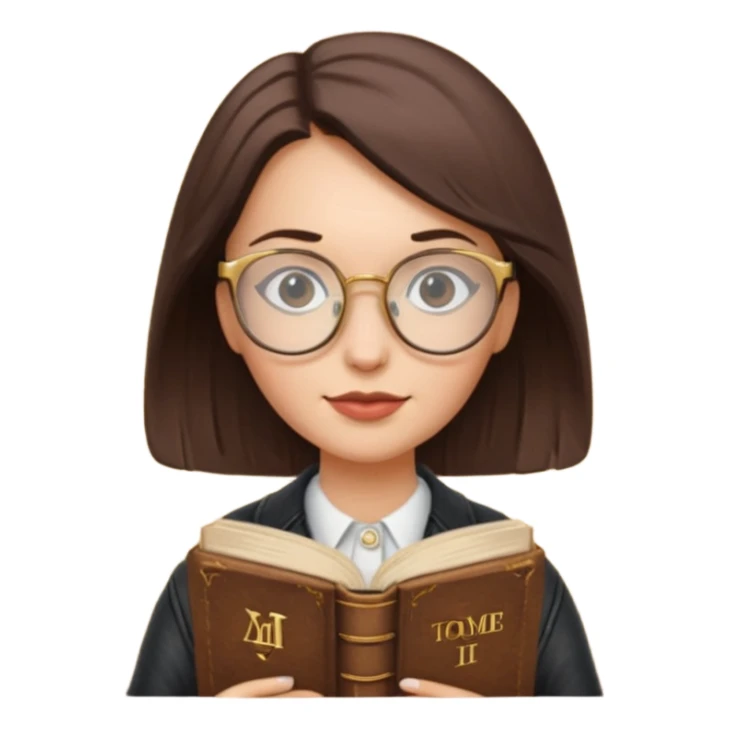 Book Collector — woman + old tome + glasses sticker