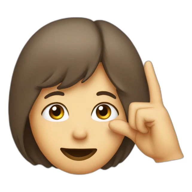 person putting their index finger on their nose sticker