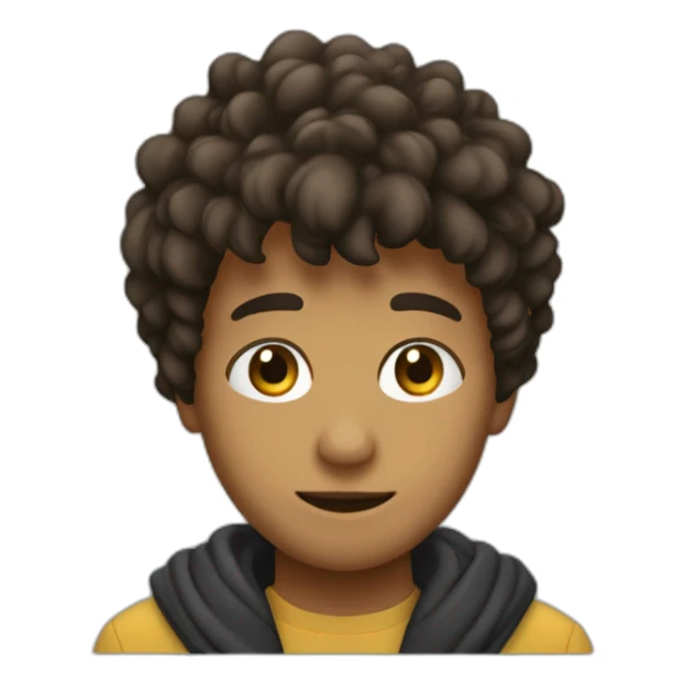 un chico joven,de pelo castaño con flequillo y con sudadera negra sticker