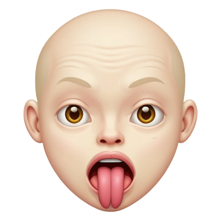 ugly 🥺👀 emoji with tongue out sticker