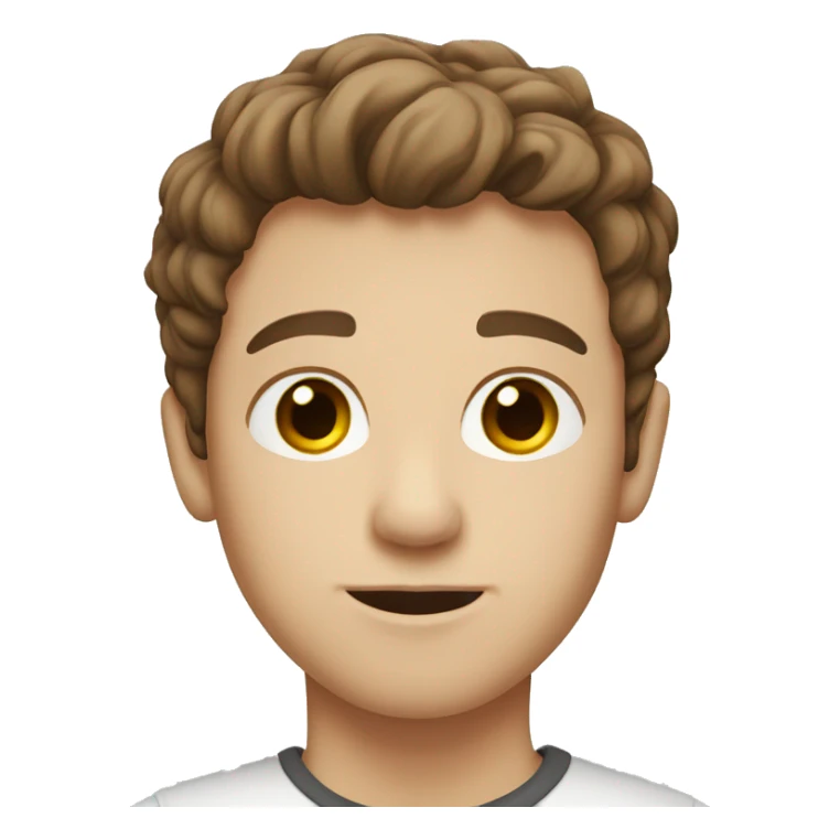 white boy with brown hair and brown eyes sticker