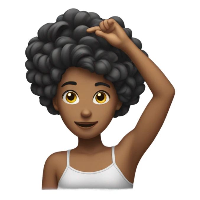 Girl flipping her hair with her hand sticker