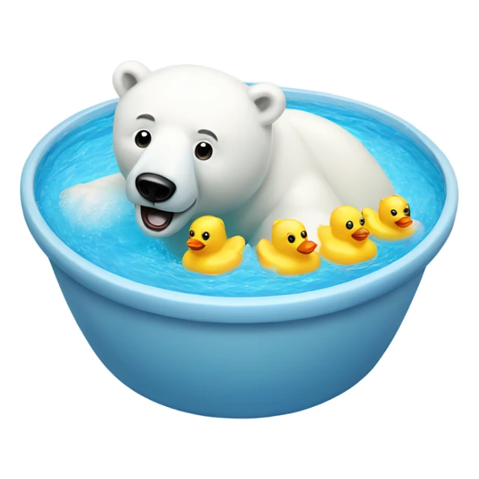 Polar bear swimming in a pool with rubber duckies sticker