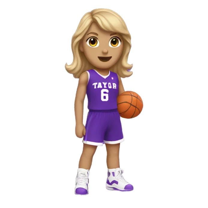 Taylor Swift wearing purple basketball uniform  sticker