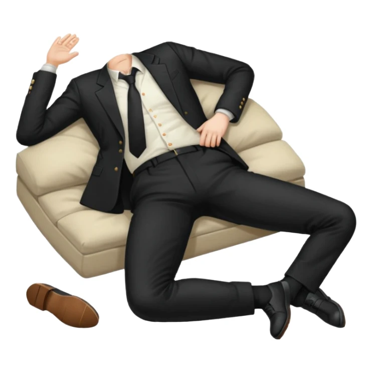 dead man full body with blazzer on floor with closed eyes sticker