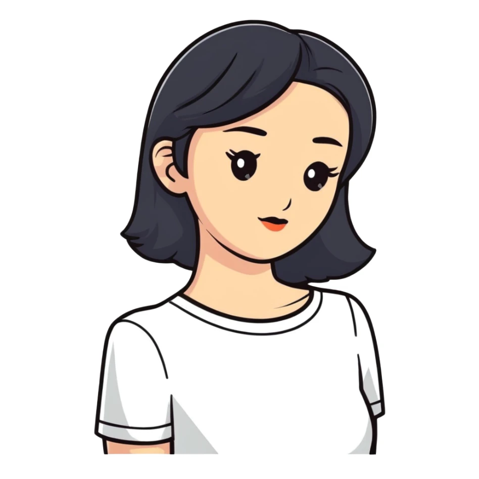 confident woman cartoon for cosmetic surgery advertisement sticker