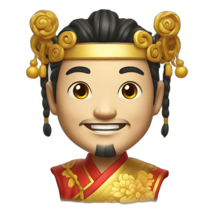 Smiling realistic enchanting chinese god of Fortune sticker