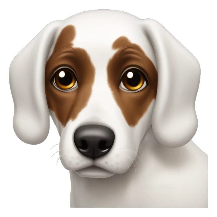 white dog with black patch on eye with brown eyes  sticker