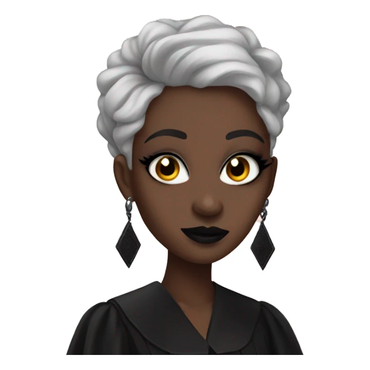 Black goth woman  in grad goth makeup  sticker