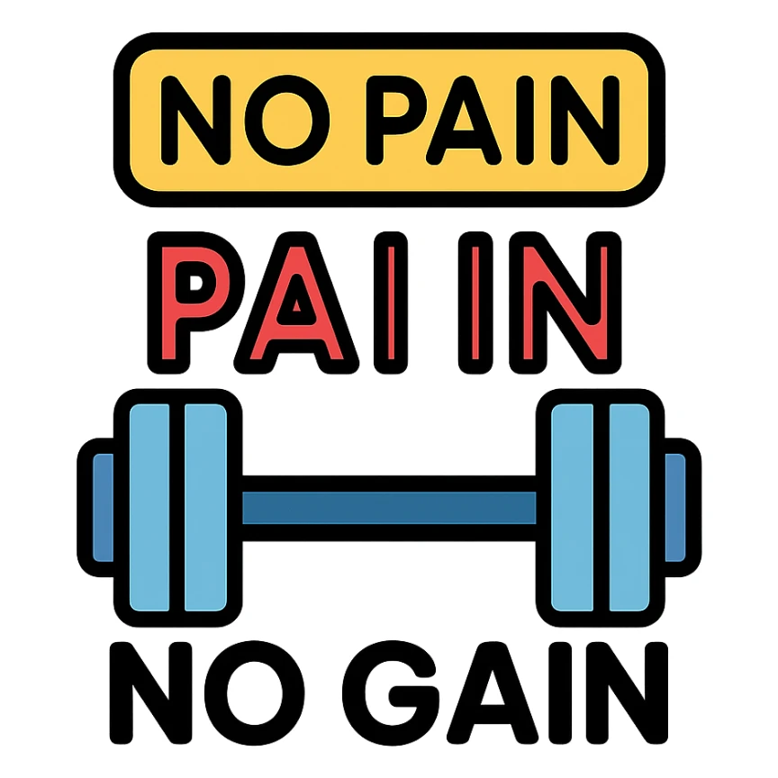 no pain, no gain sticker
