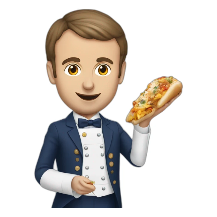 Emmanuel Macron qui mange un cordon bleu sticker