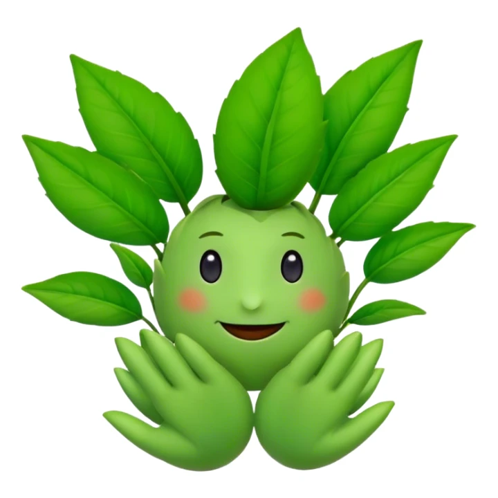 I need a branded mascot. It should be a plant bud, with two leaves, with a face, hands and feet. it should be cute and friendly. sticker