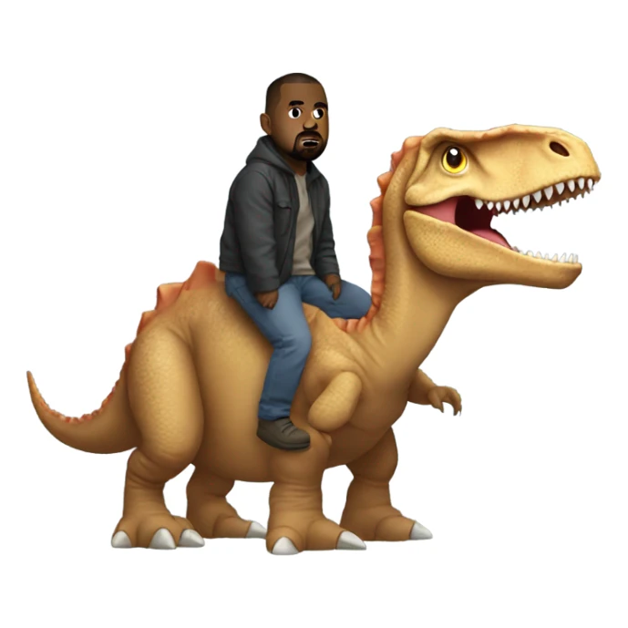 Kanye west riding a dinosaur sticker