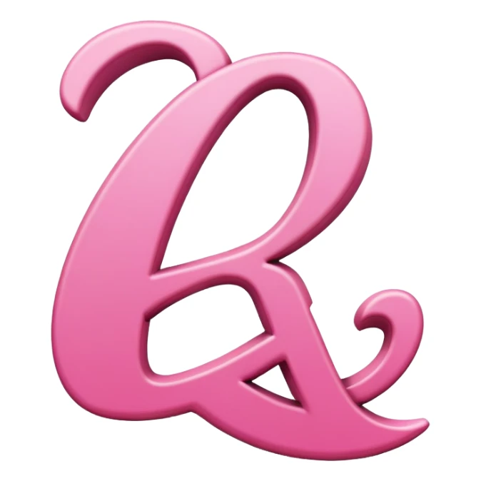 Pink, romantic, random letter of the alphabet sticker