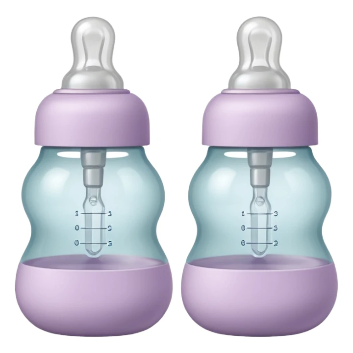 two soft silicone baby bottle nipples side by side, rounded bulb shapes, wide bases for attachment, slightly translucent, smooth clean finish, gentle curves, light neutral or pastel tones, soft lighting, subtle shadows, no bottle or packaging sticker