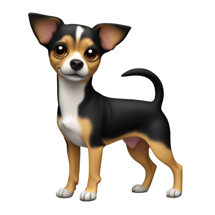 Chihuahua jack russel dog, black & tan full body  sticker