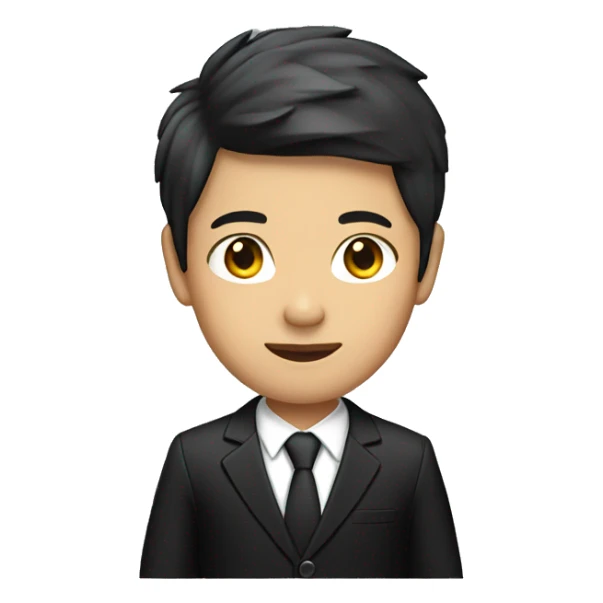 young asian ceo with black suit sticker