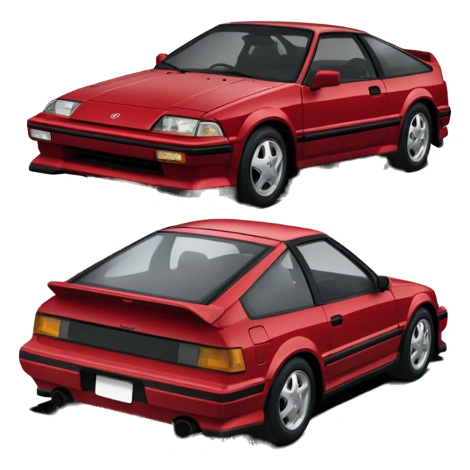 89 red Honda crx si with aluminum wheels  sticker