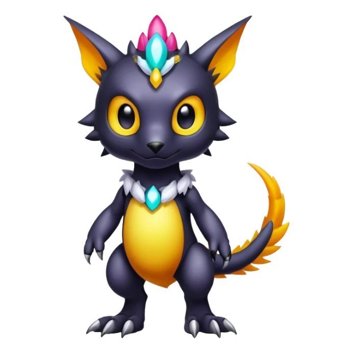 Cute cool colorful dark fantasy-Digimon-animal-hybrid full body sticker