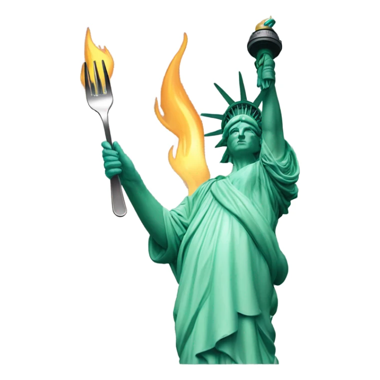 Statue of Liberty holding a fork sticker