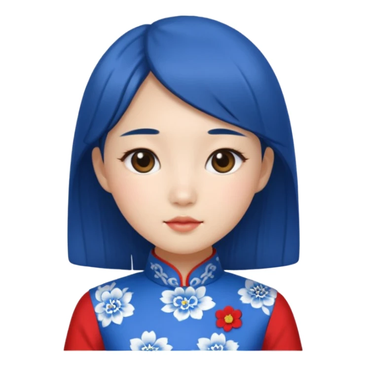 blue cheongsam girl, korean sticker