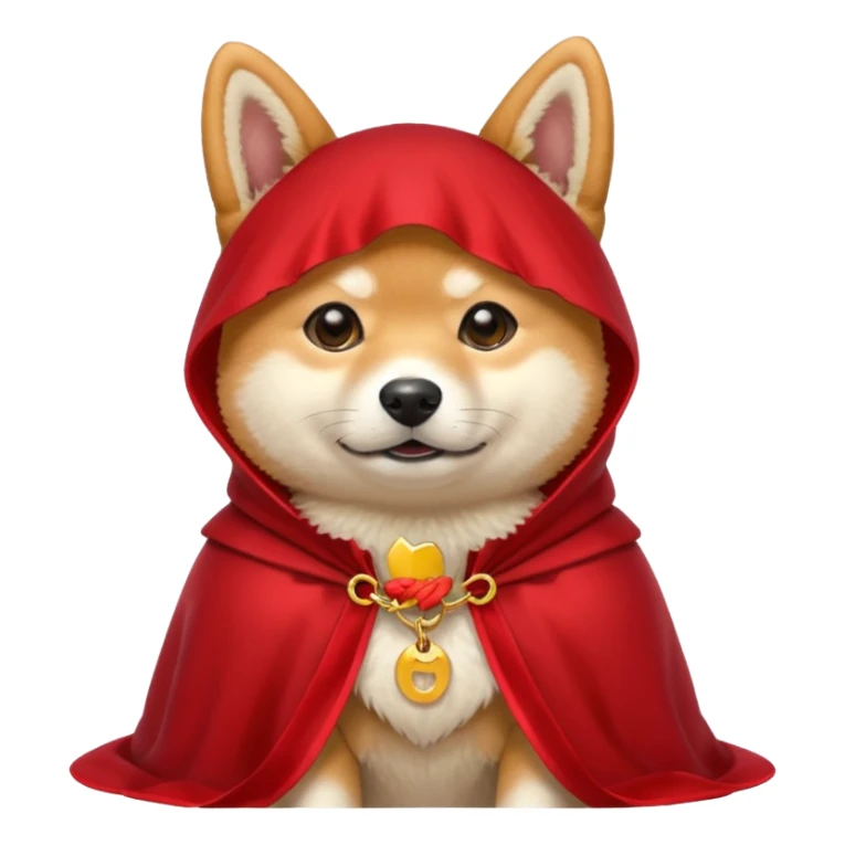 Shiba Dog in red collar cloak sticker
