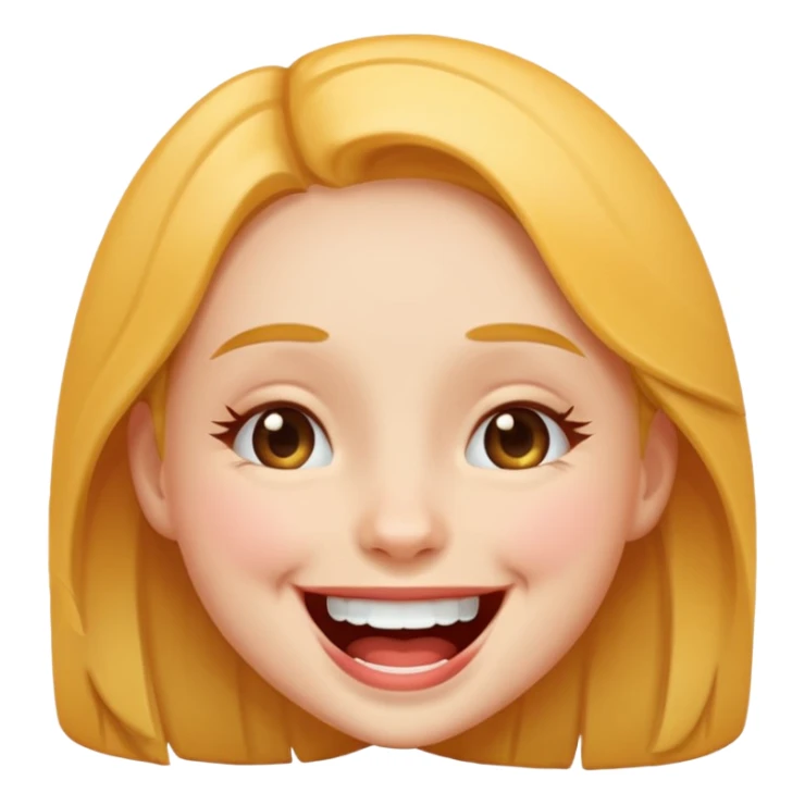 a girl's face laughing simple emoji style sticker